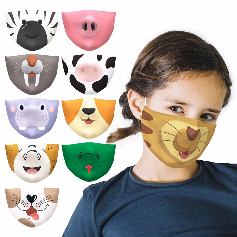 2Ply Full Color Youth Face Mask w/ Filter Pocket