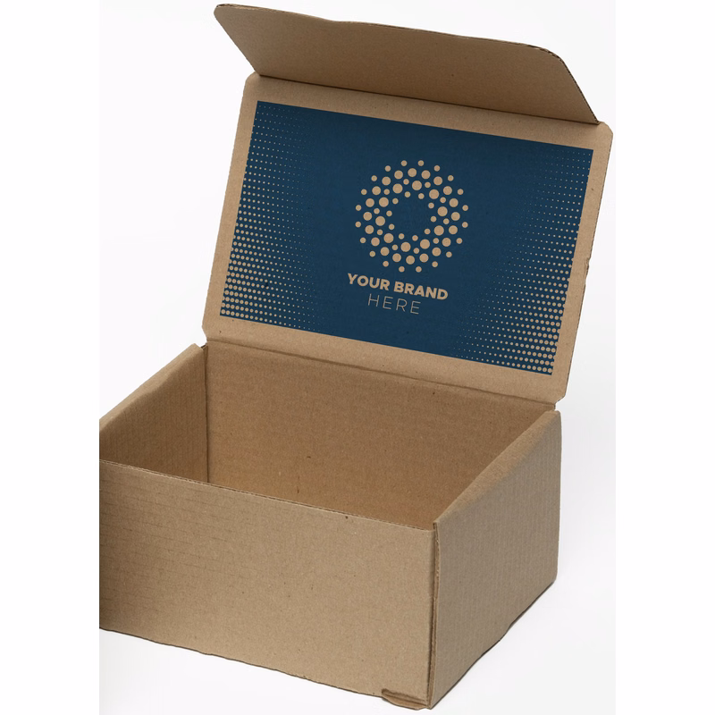 One Color Natural Display Mailer Box w/Inside Imprint (8" x 6" x 4")