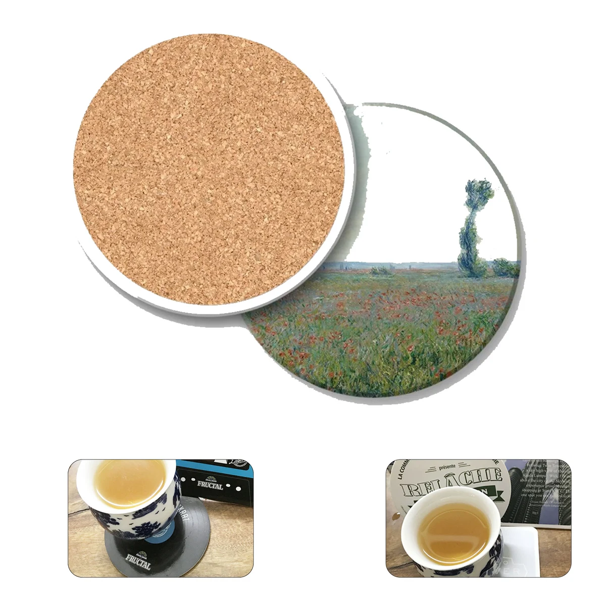 Round Custom Patterned Ceramic Cup Coaster 1