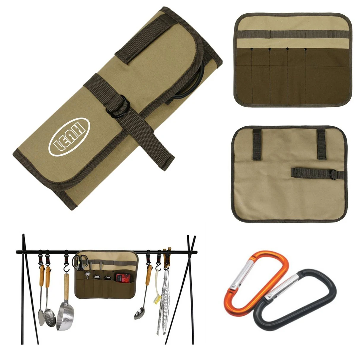 Portable Knife Storage Bag with Carabiner 1
