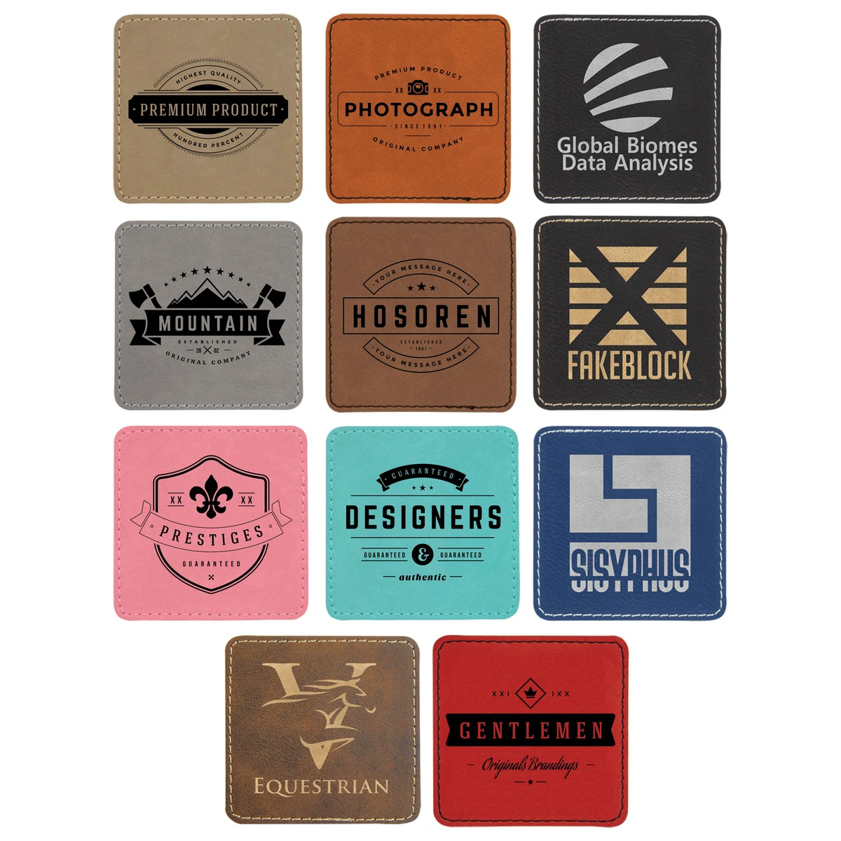 3" x 3" Square Leatherette Patch with Adhesive 1