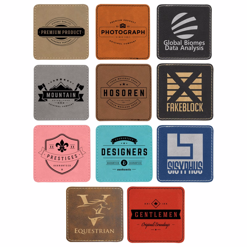 3" x 3" Square Leatherette Patch with Adhesive
