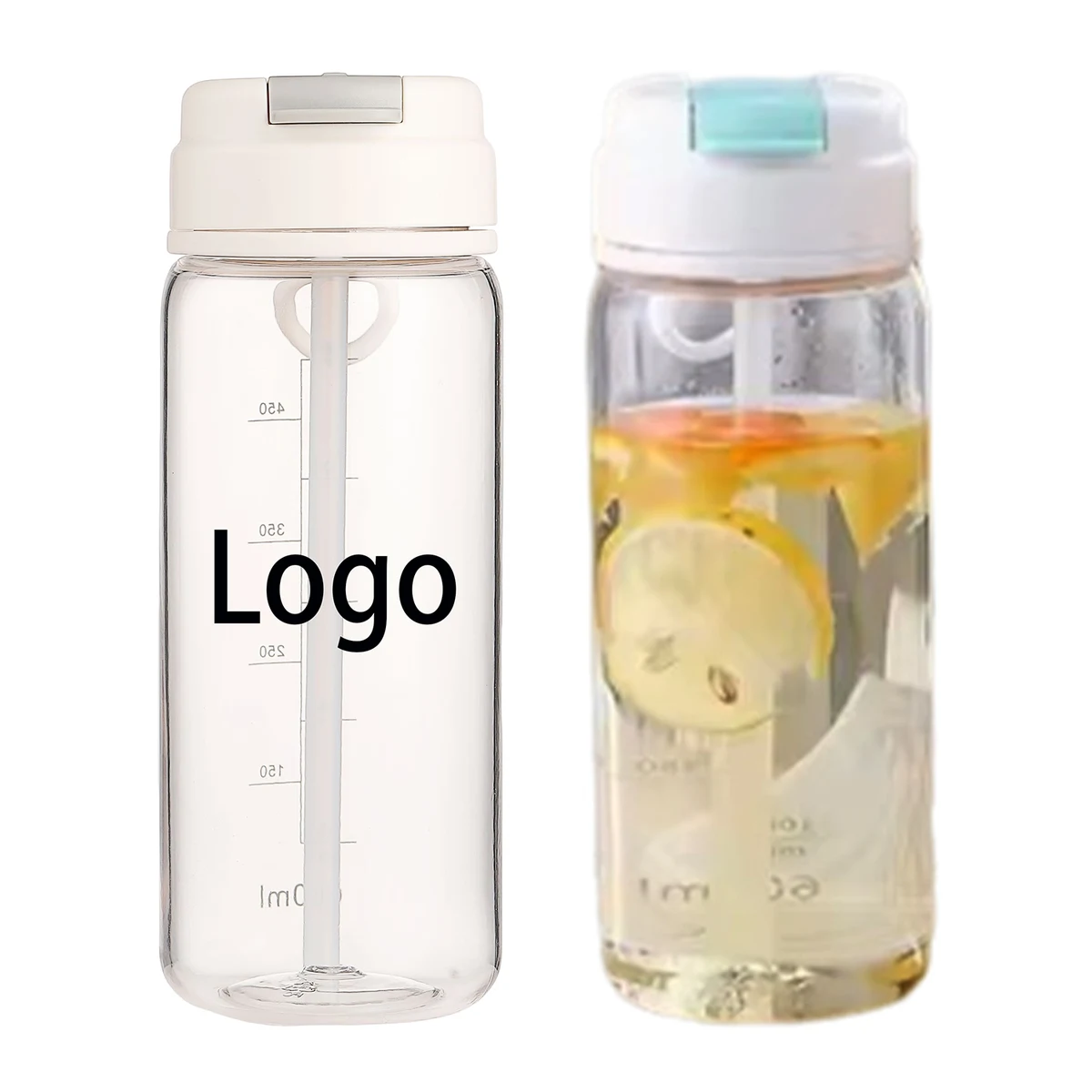 Plastic Camping Water Bottle With Flip Straw 1