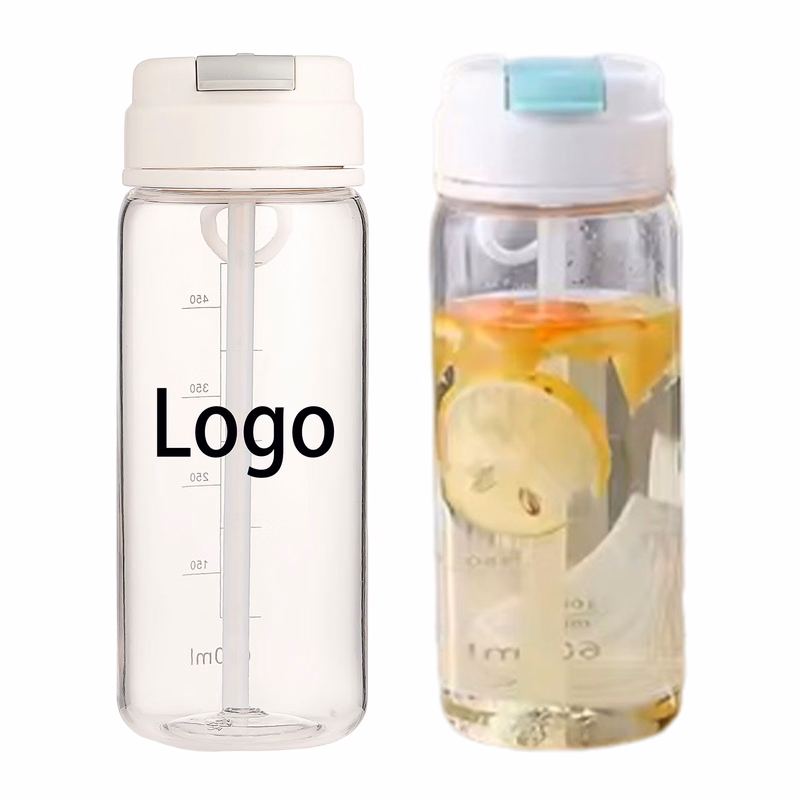 Plastic Camping Water Bottle With Flip Straw