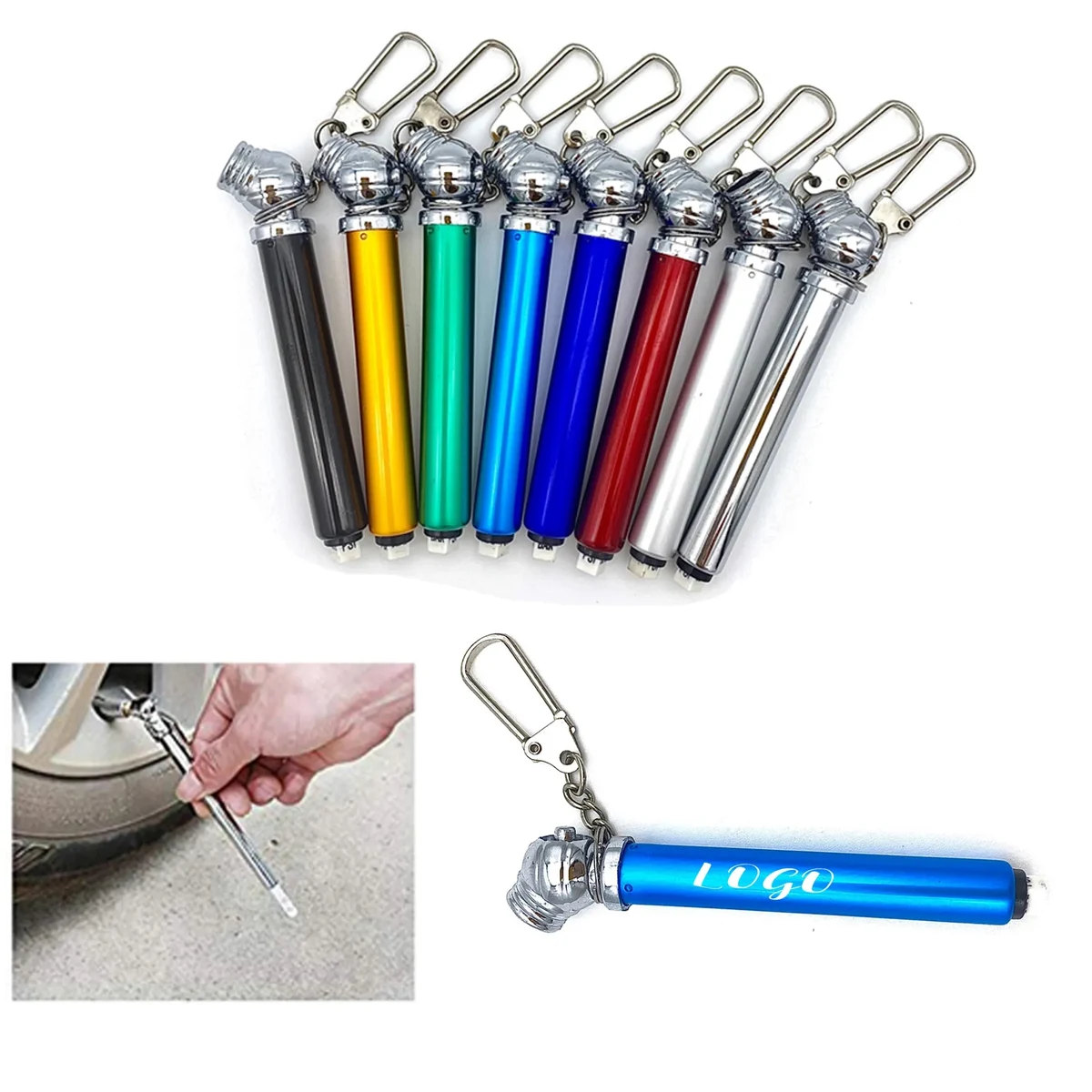 Portable Mini Tire Gauge W/ Key Chain 1