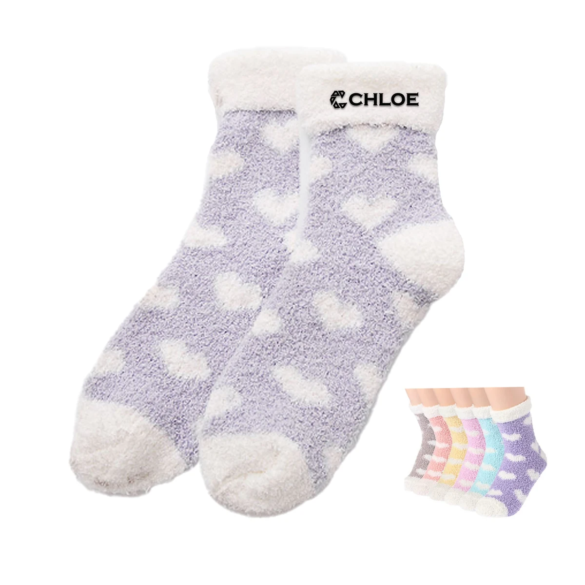 Coral Velvet Love Flanged Flat Socks For Women 1