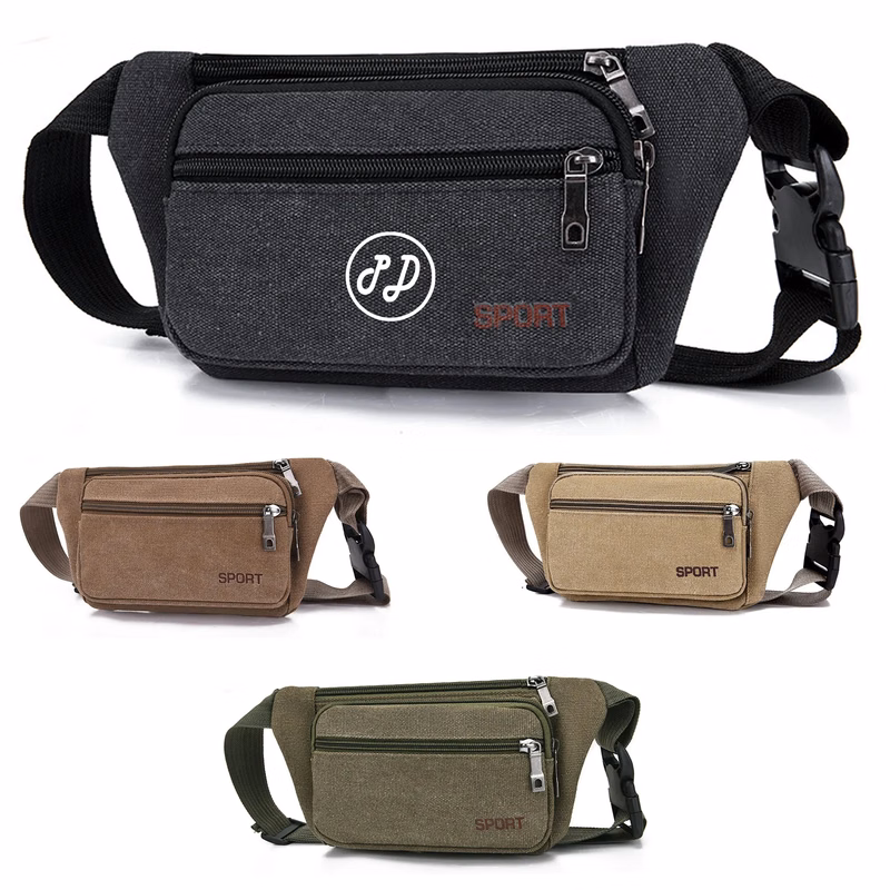 Adjustable Strap Crossbody Canvas Waist Bag