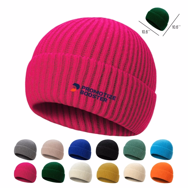 Flanging Knitted Beanie Hat