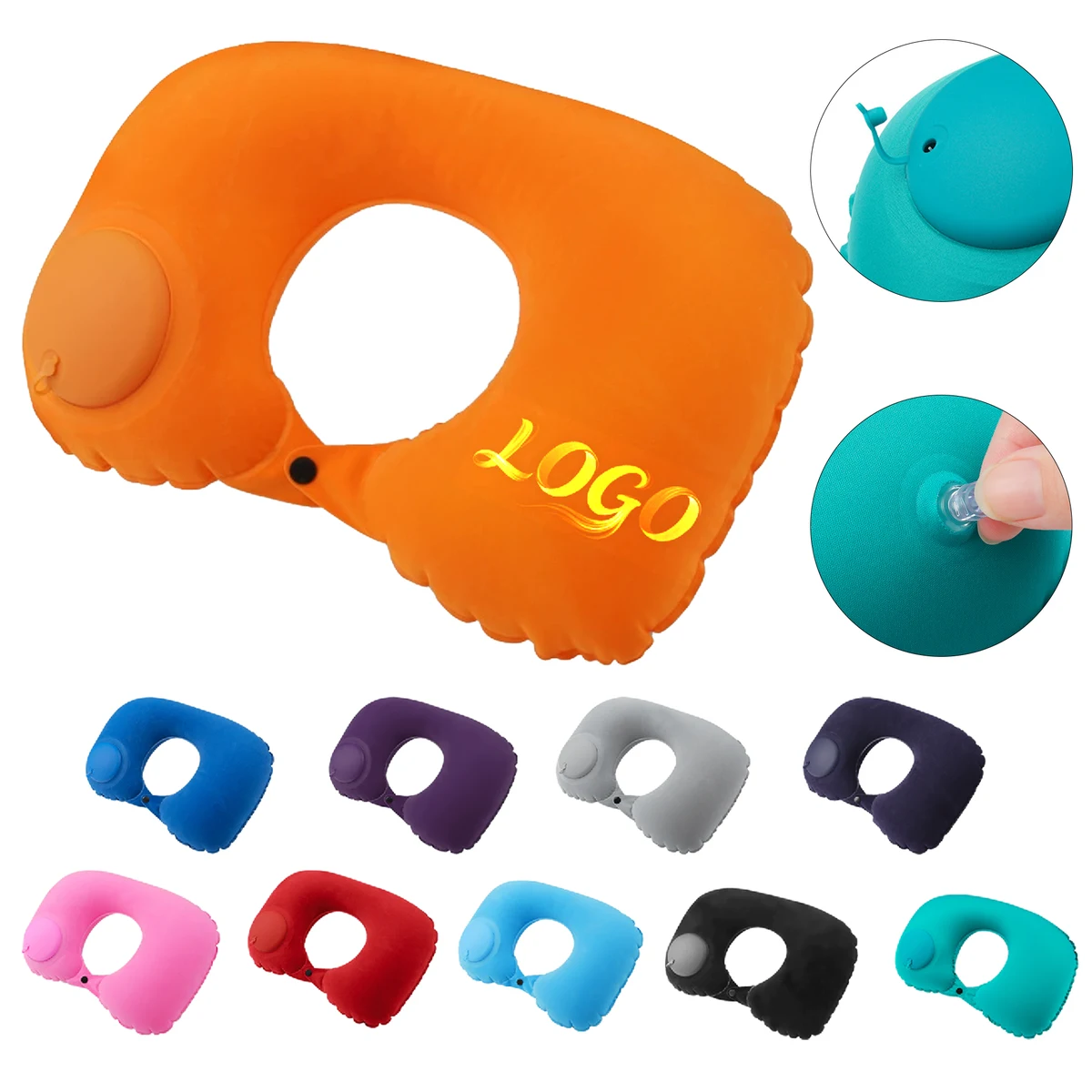 Press Activated Self Inflating U Shaped Neck Pillow 1