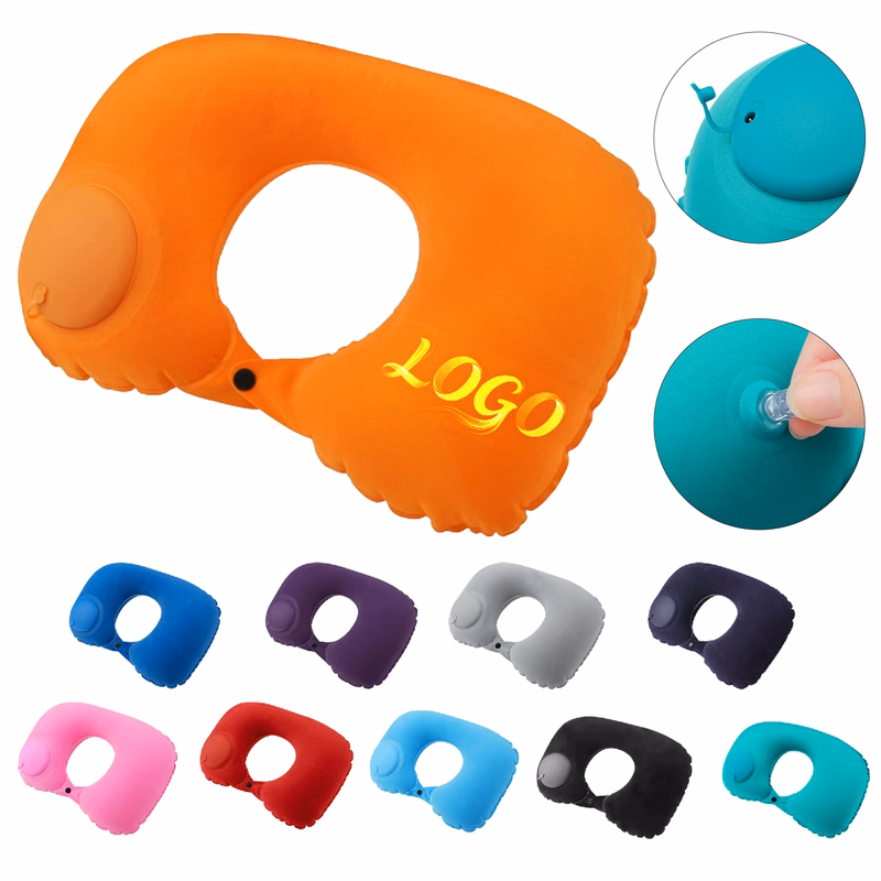 Press Activated Self Inflating U Shaped Neck Pillow