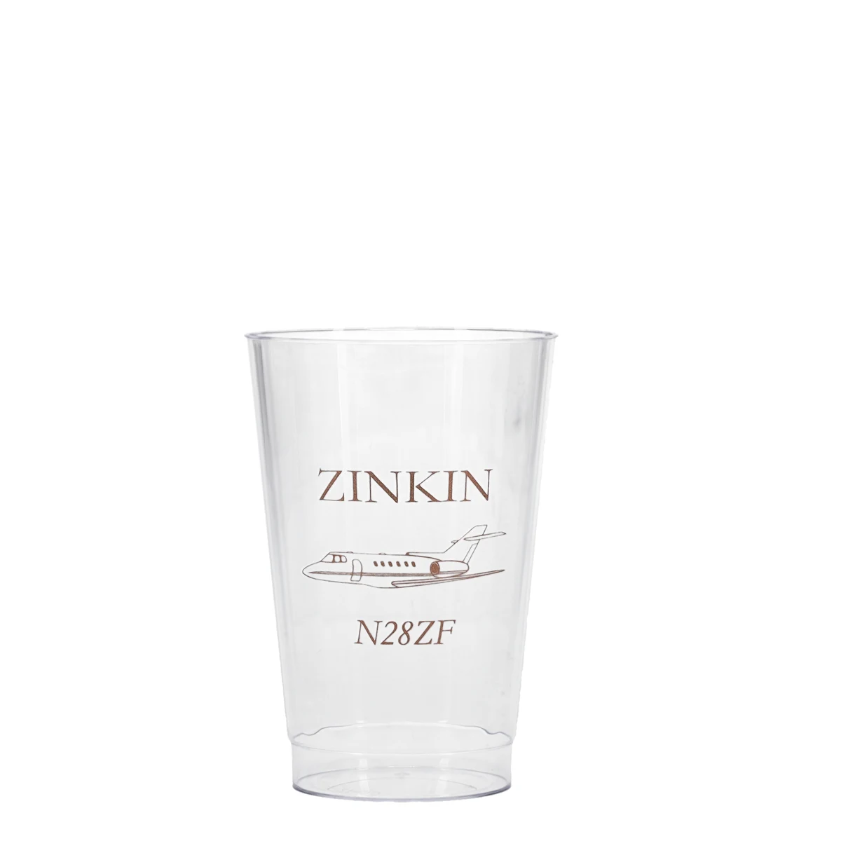 12 oz Hard Plastic Fluted Cup Clear Tradition Print 1