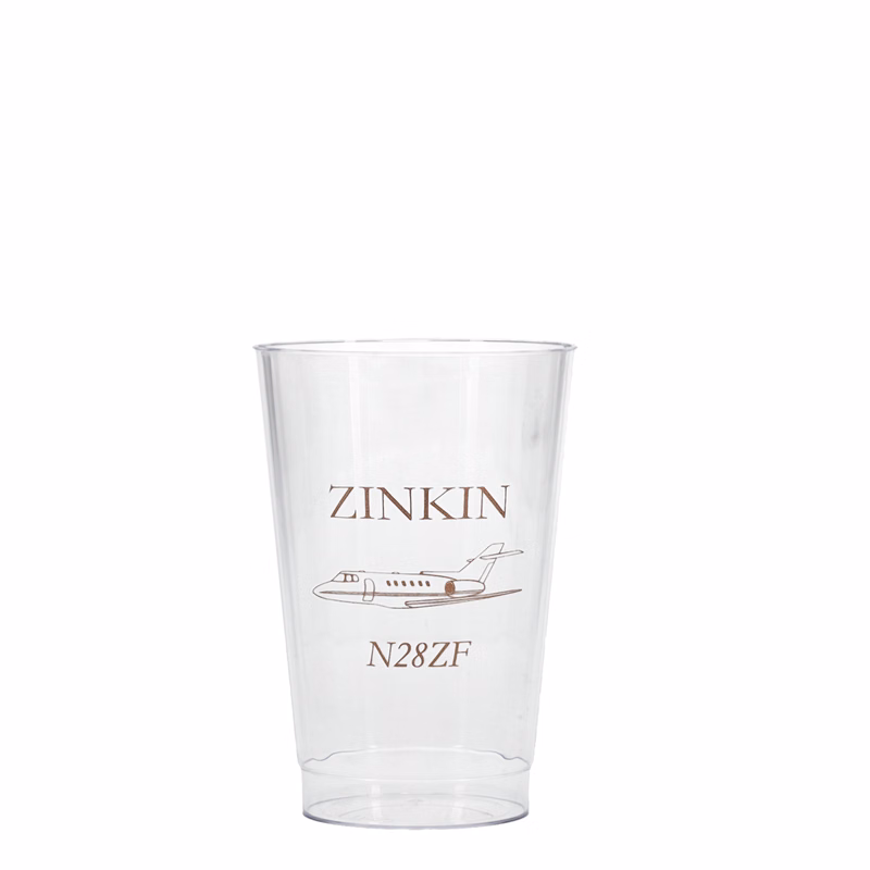 12 oz Hard Plastic Fluted Cup Clear Tradition Print