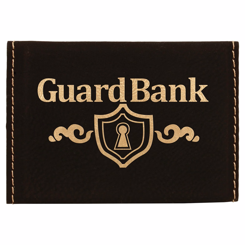 Black/Gold Leatherette Business Card Holder