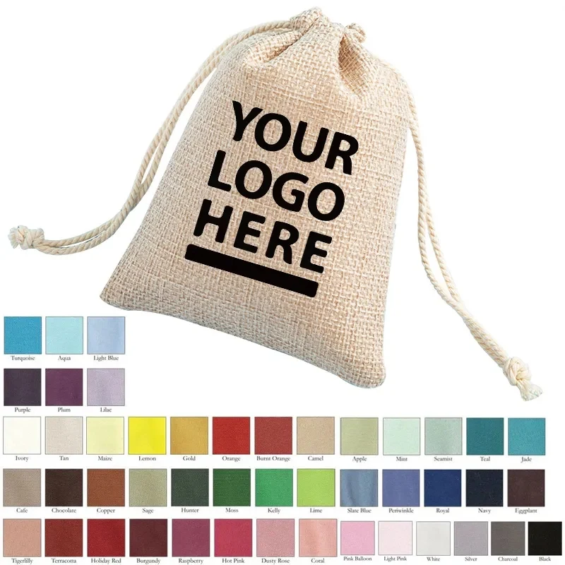 Custom Linen Drawstring Bag 1