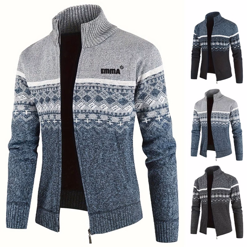 Men's Winter Fleece Knit Cardigan Sweater