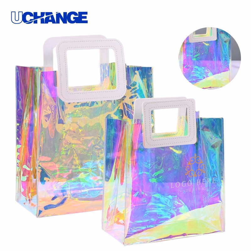 Rainbow Transparent PVC Tote Bag for Promotional Events