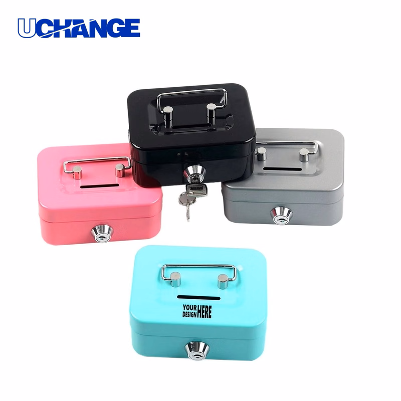 Metal Cash Box with Key for Security