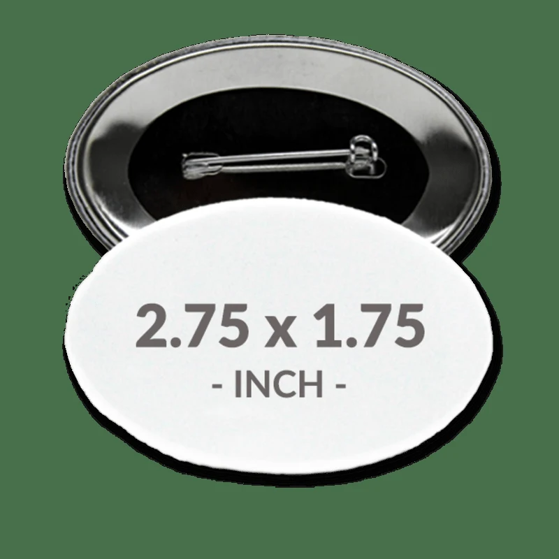 2.75 X 1.75 Inch Oval Custom Buttons 1