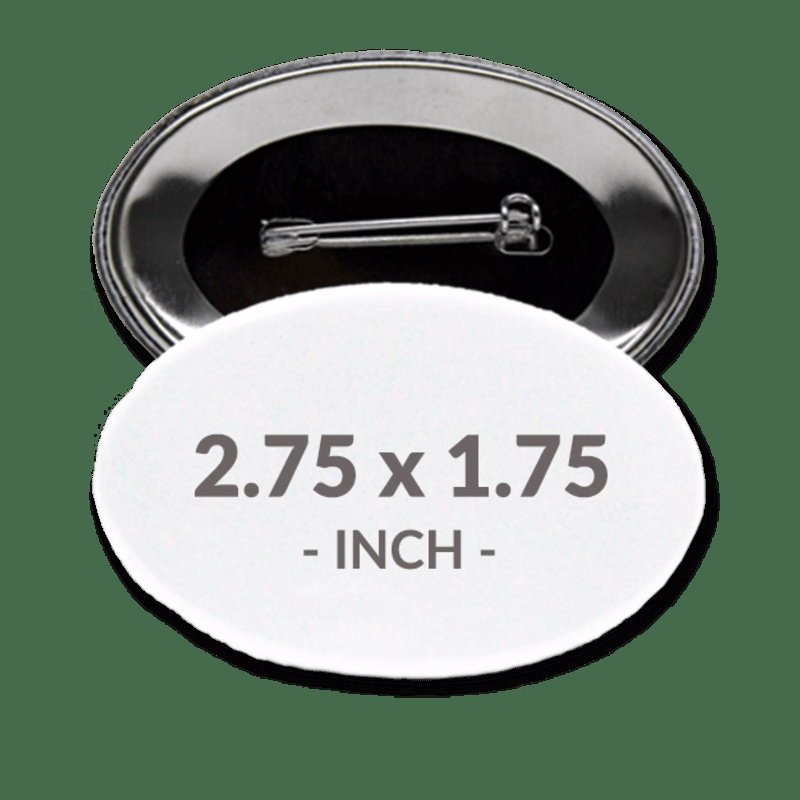 2.75 X 1.75 Inch Oval Custom Buttons