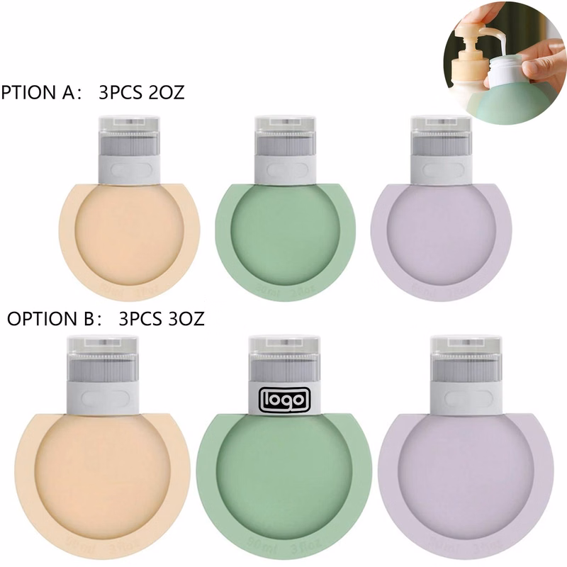 3pcs Silicone Travel Bottle