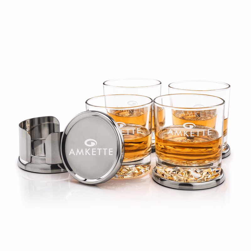 Baldoni Coasters & Cassidy On-the-Rocks Set