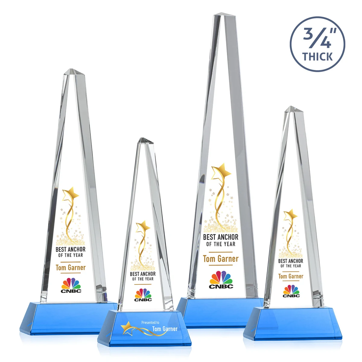 Majestic Tower VividPrint™ Award on Newhaven Base - Sky Blue 1