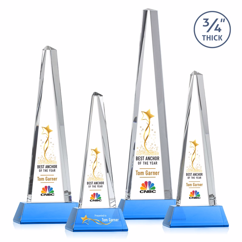 Majestic Tower VividPrint™ Award on Newhaven Base - Sky Blue