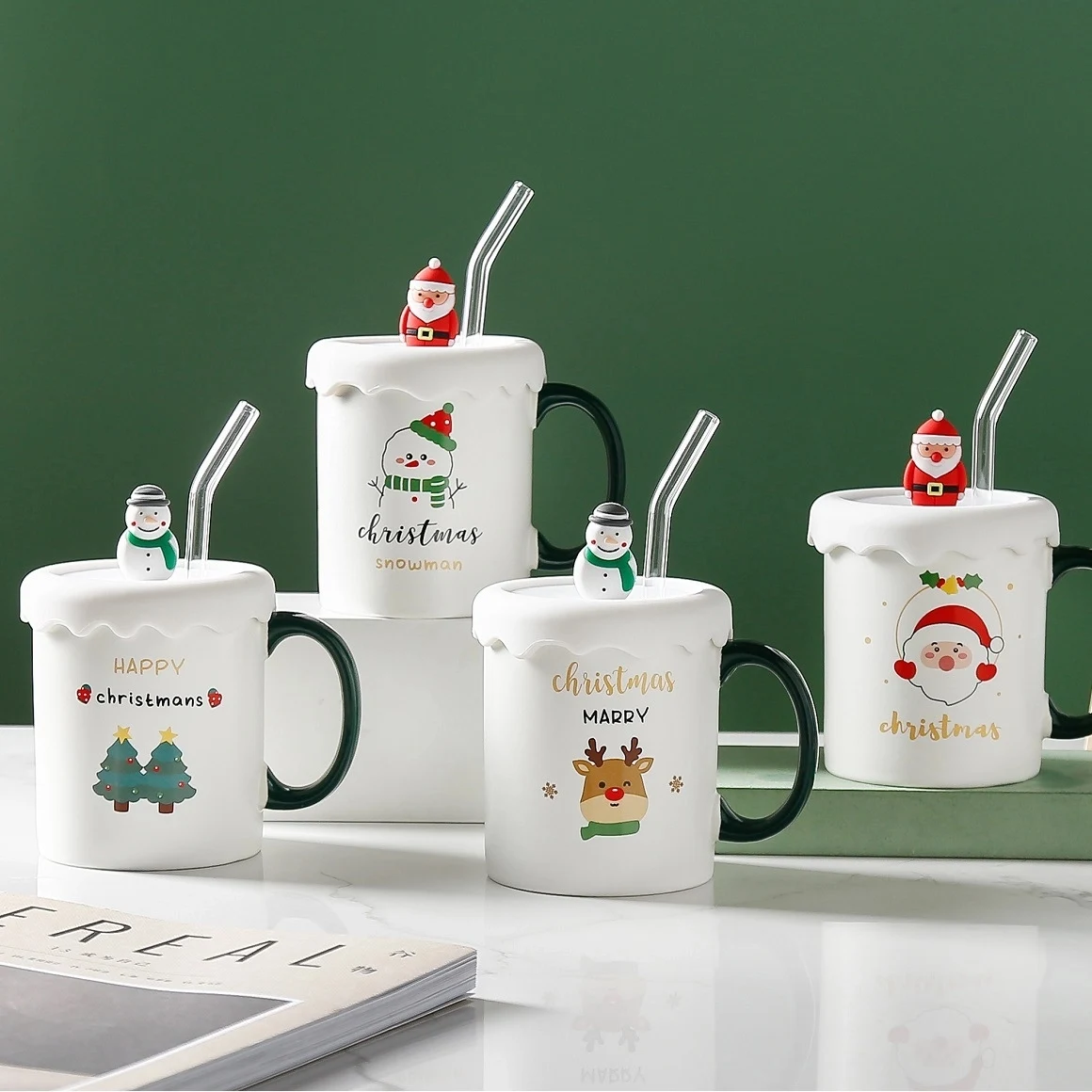 Christmas Mug With Silicone Cup Lid 1