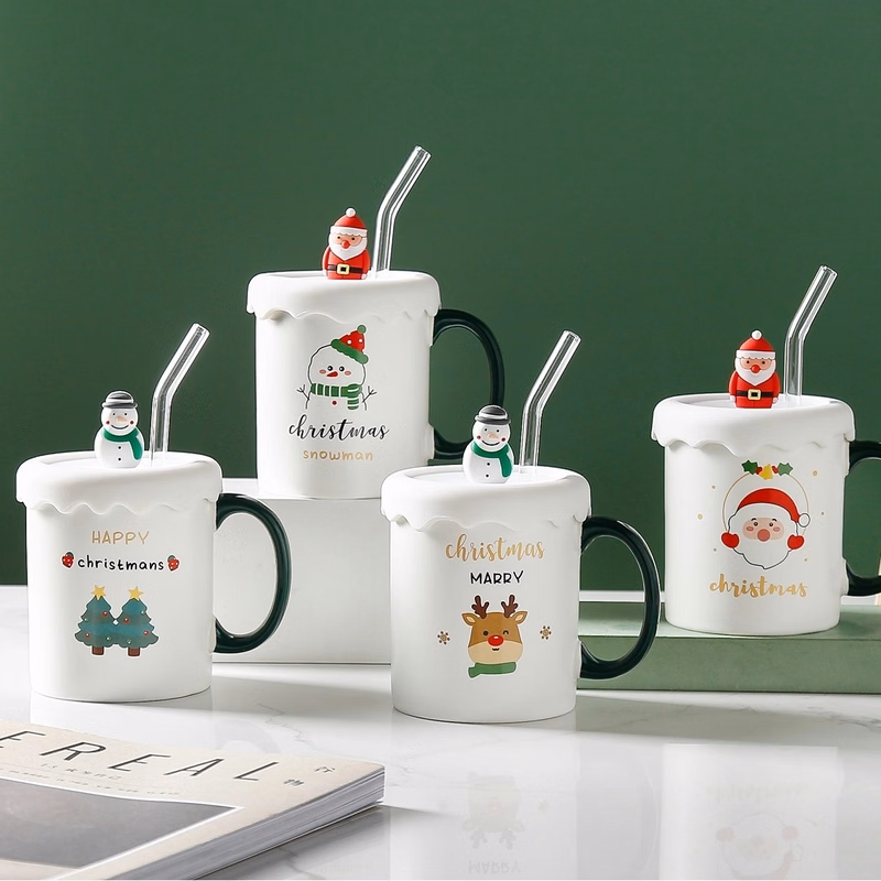 Christmas Mug With Silicone Cup Lid