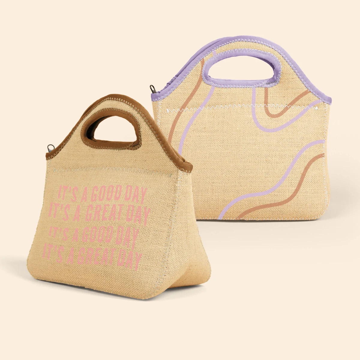 KLUTCH - BURLAP NEOPRENE LUNCH BAG 1