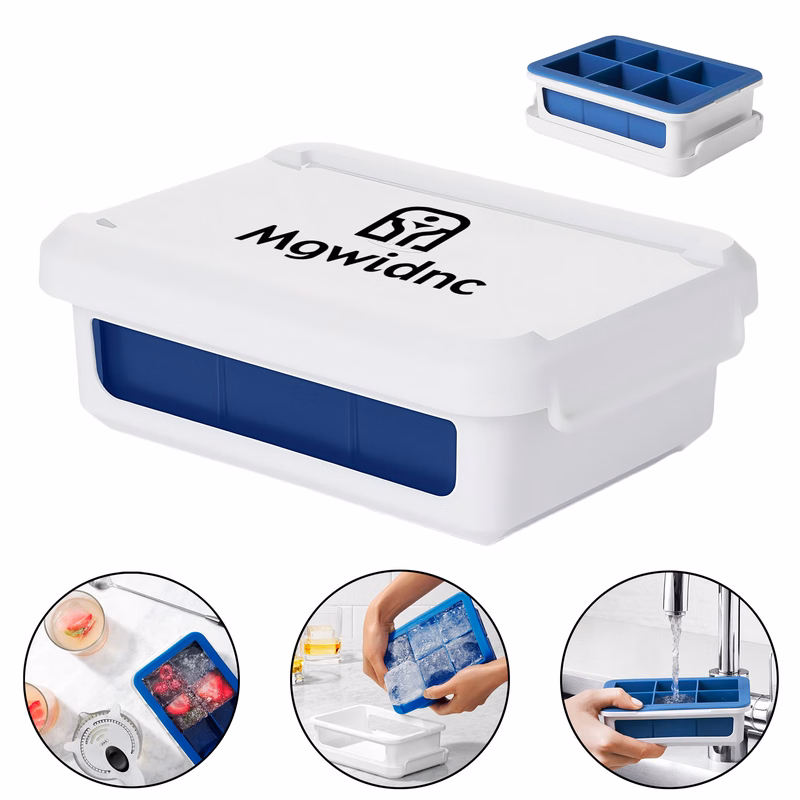 6-Cube Silicone Ice Tray with Lid
