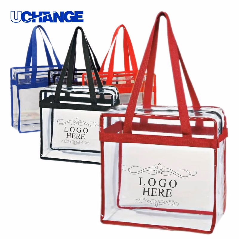 Clear PVC Tote Bag with Zipper Closure