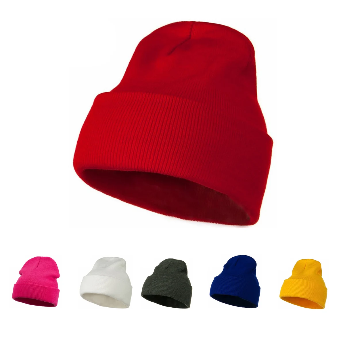 Acrylic Embroidered Knit Cap 1