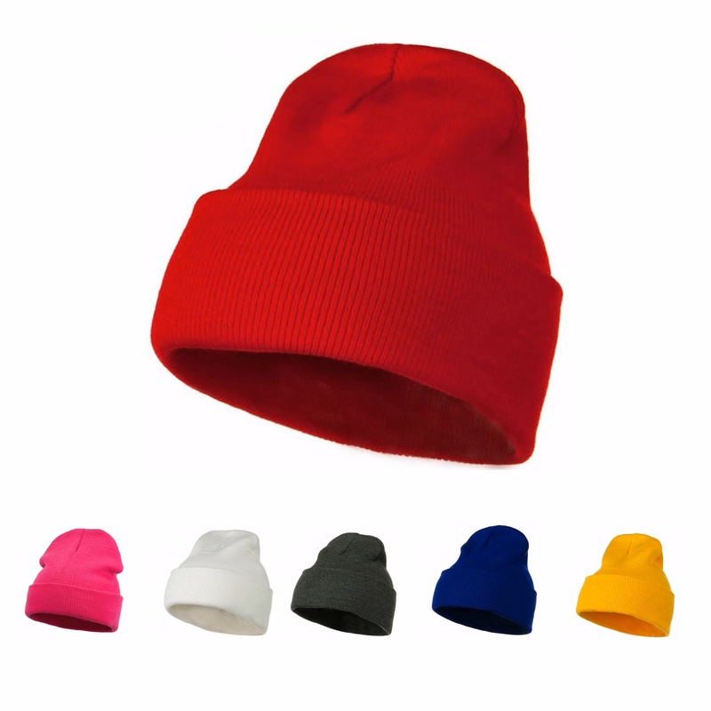 Acrylic Embroidered Knit Cap