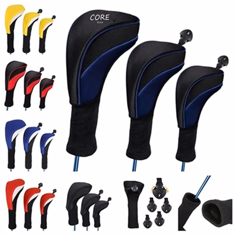 Golf Club Head Covers Woods Driver 3 Pieces
