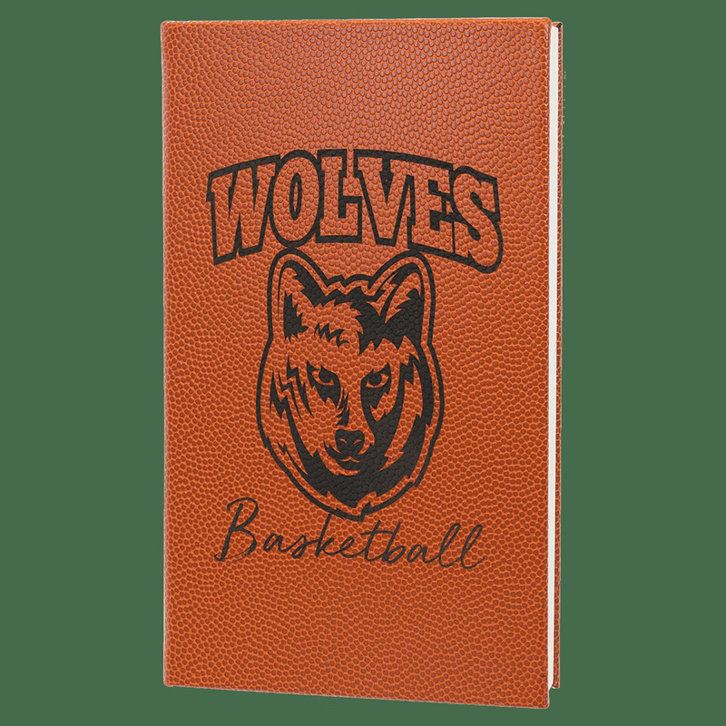 5 1/4" x 8 1/4" Basketball Leatherette Journal with Lined Notepad