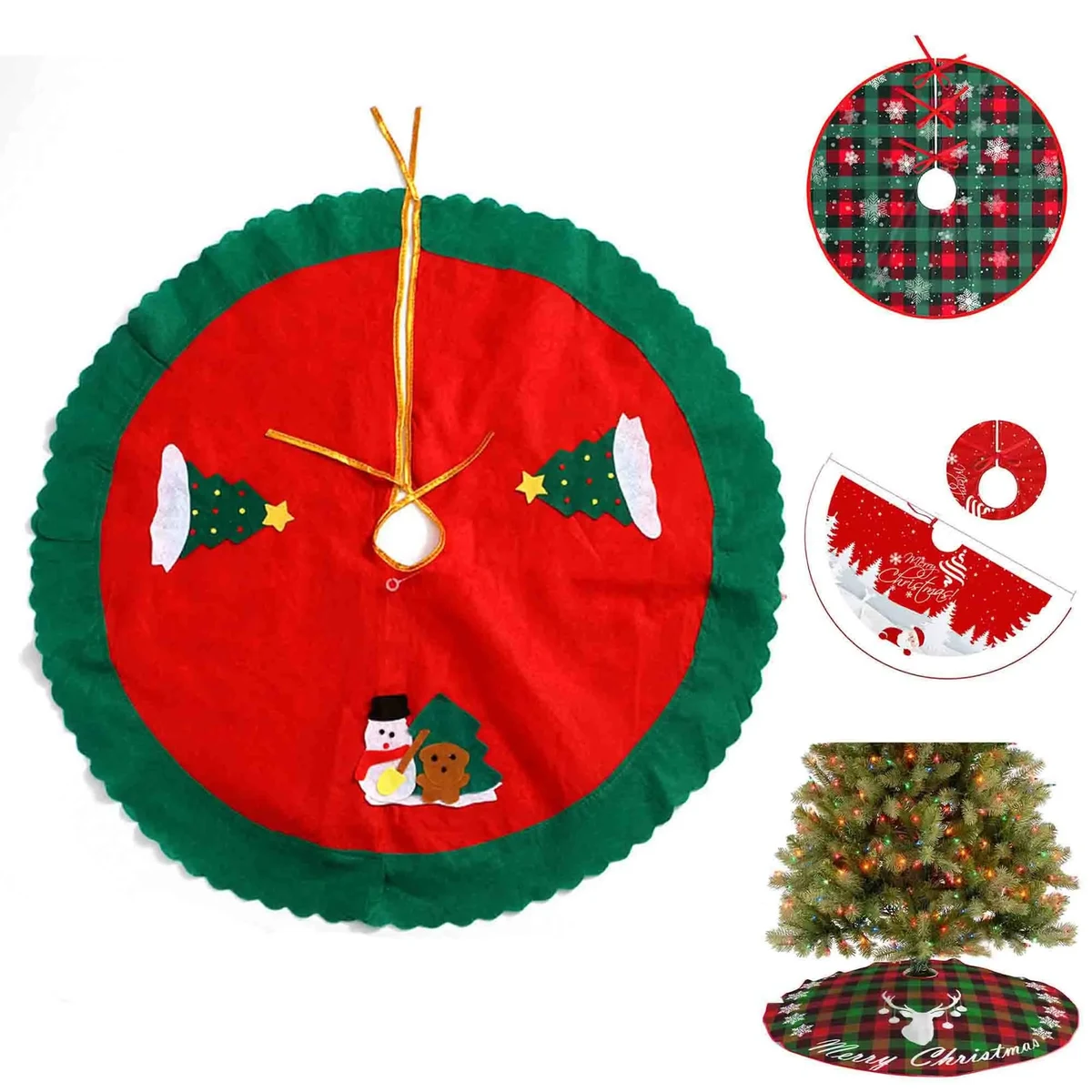 Christmas Tree Decorations Skirt Apron 1