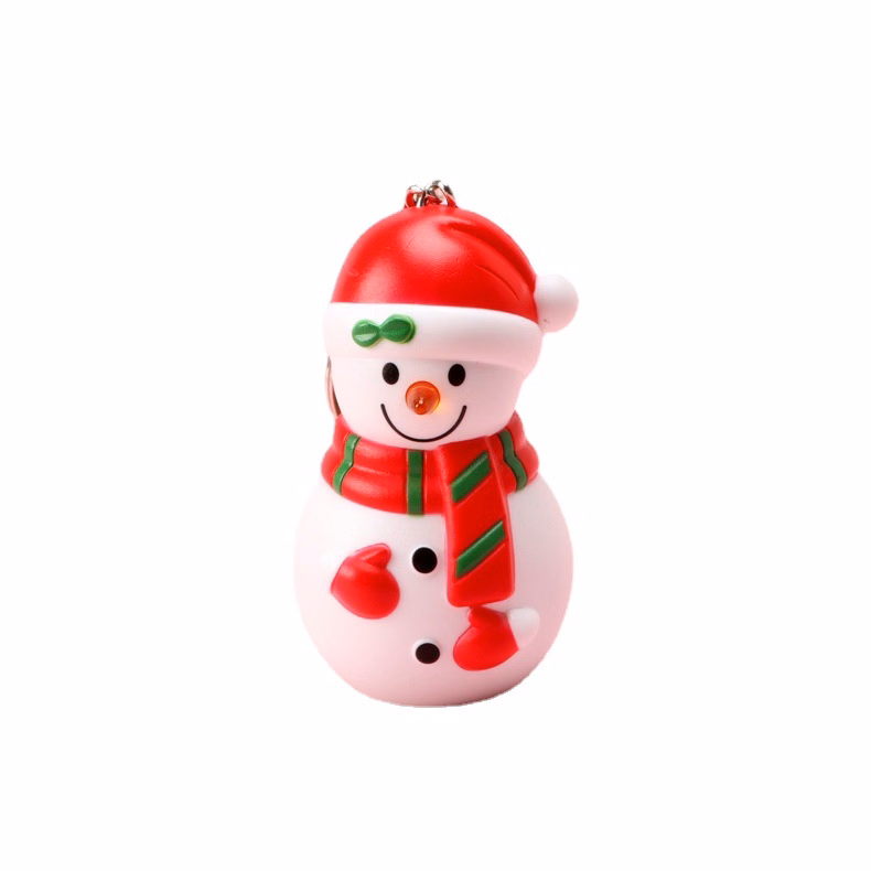 LED Xmas Snowman Keychain
