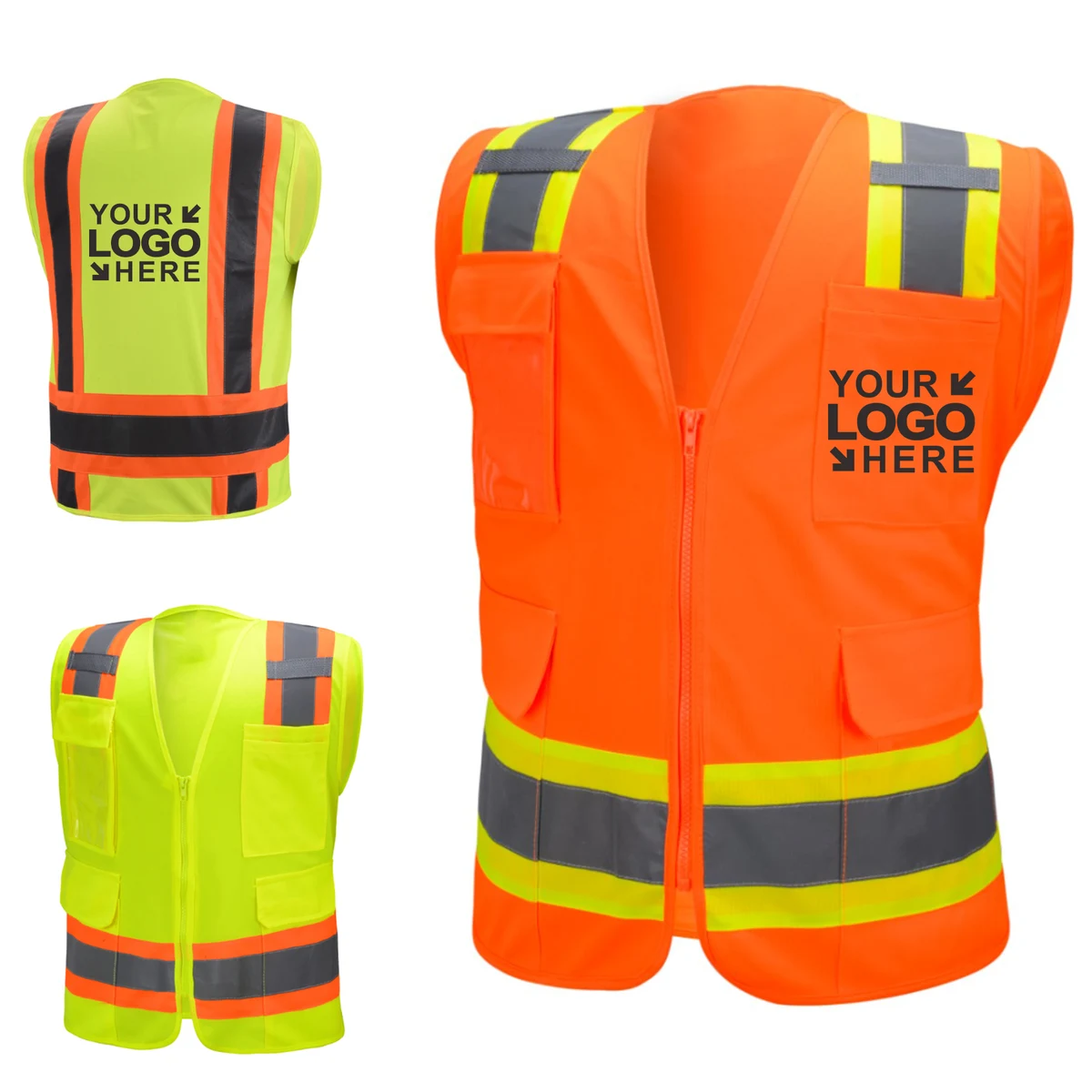 MOQ50Pcs Customize High Visibility Surveyor Two-Tone Safety 1