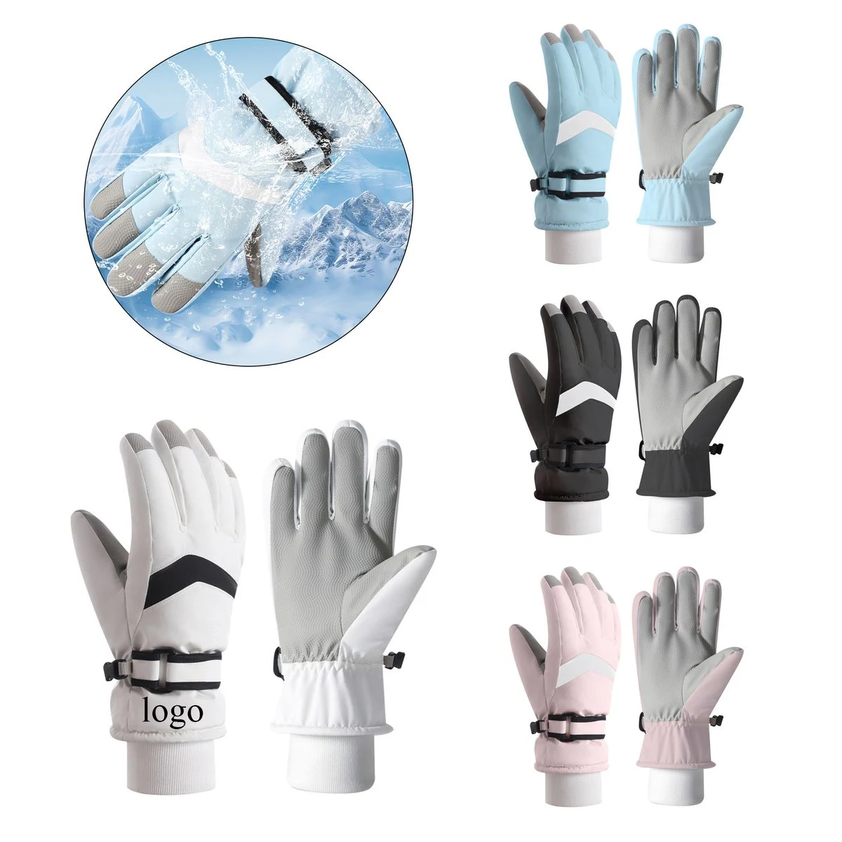 Windproof Thermal Five?Finger Snow Gloves 1