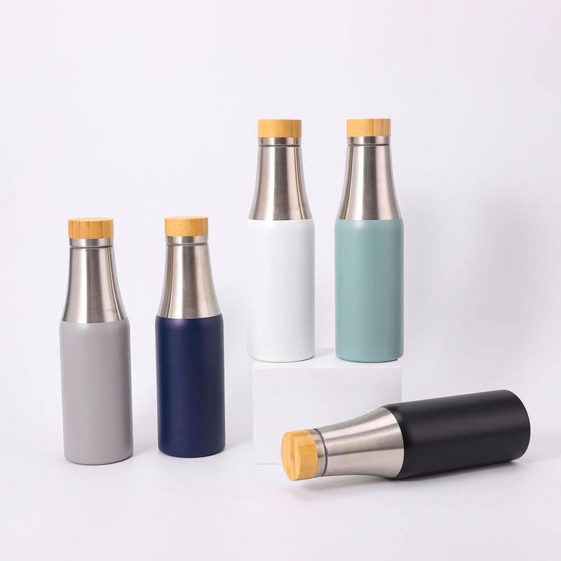17oz Stainless Steel Bottle With Bamboo Lid
