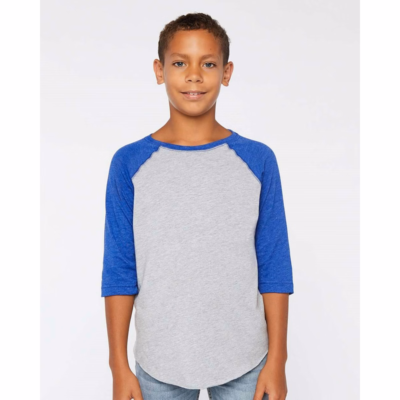 Youth Baseball Fine Jersey Three-Quarter Sleeve Tee - 6130