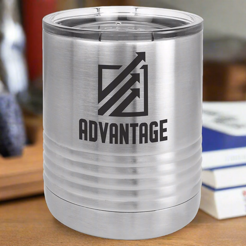 10 Oz. Stainless Steel Vacuum Insulated Ringneck Tumbler With Clear Lid