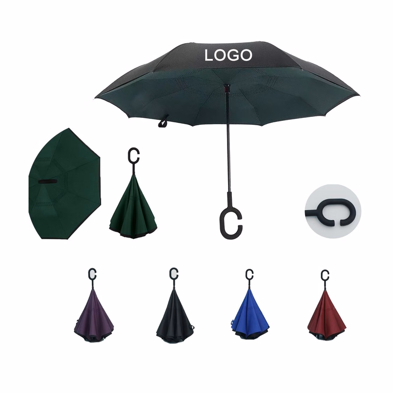 C-Shaped Handle Straight Reverse Umbrella