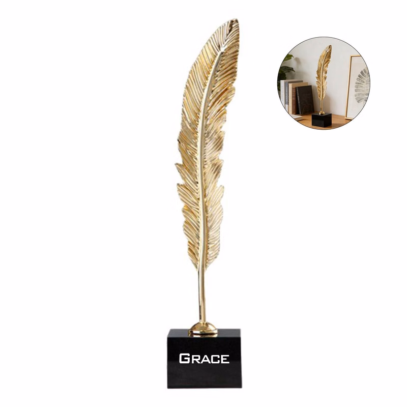 Creative Alloy Feather Decoration