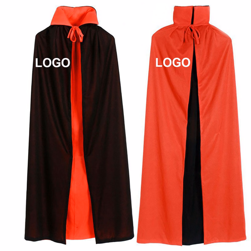 Halloween Black And Red Double Sided Cloak