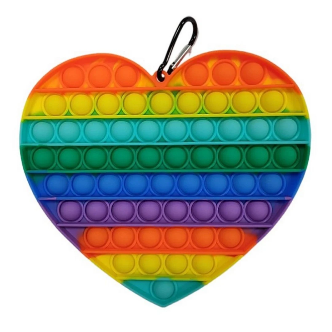 Heart Shape Rainbow Push Pop Bubble Fidget Toy 1