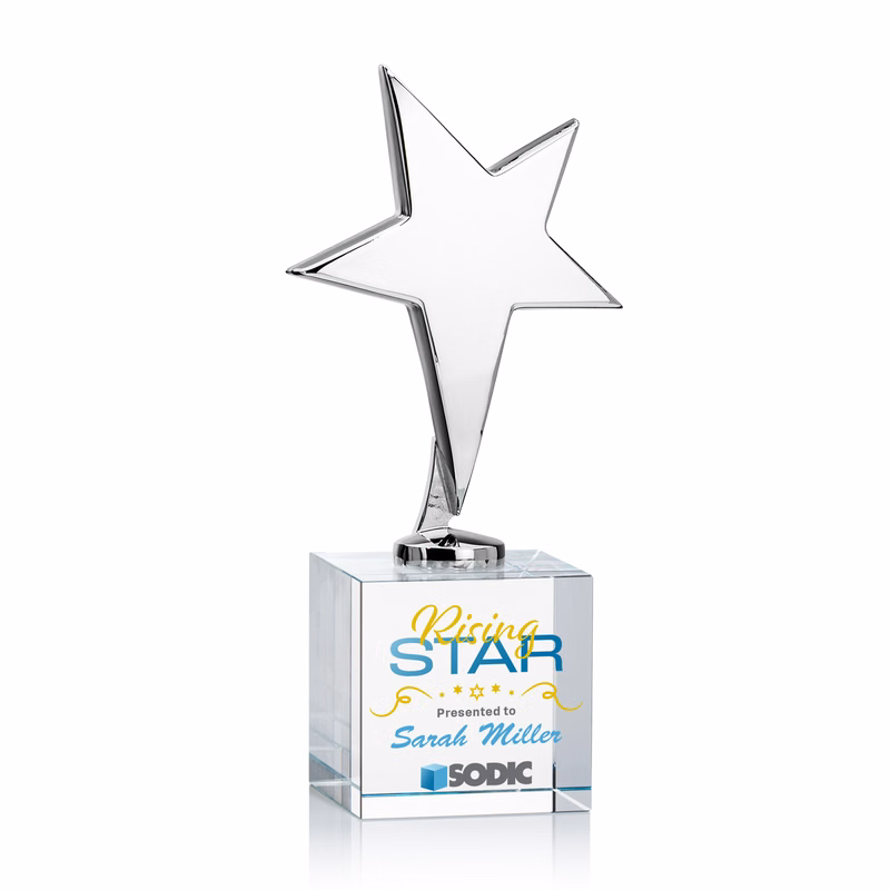 Tuscany Chrome Star VividPrint™ Award on Granby Base - Clear