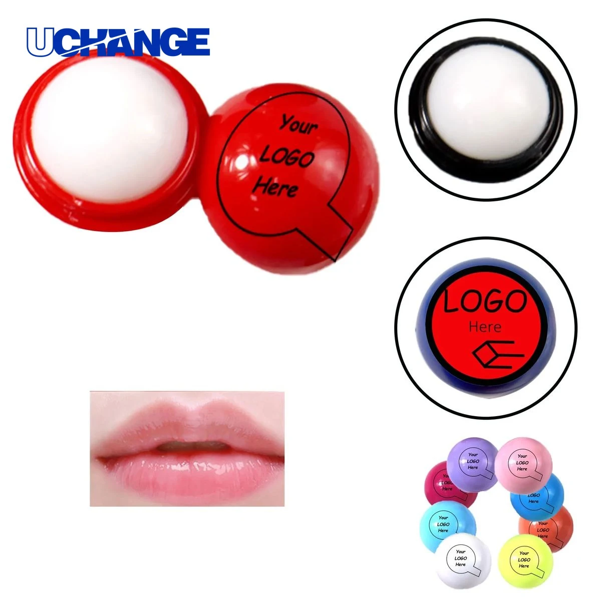 Beauty Pad Print Plastic Round Lip Balm Moisturizer 1