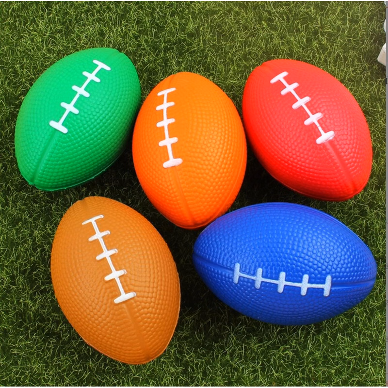 PU Double Color Rugby Football Stress Ball Reliever